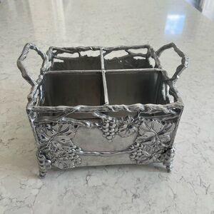 Arthur Court Silver Grape Design Wine Caddy